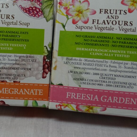 Fissi Firenze Fruits and Flavours Soaps Set of 4 Made in Italy NIB - Picture 6 of 7
